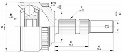OPEN PARTS cvj552610 -  Шарнирный комплект, приводной вал
